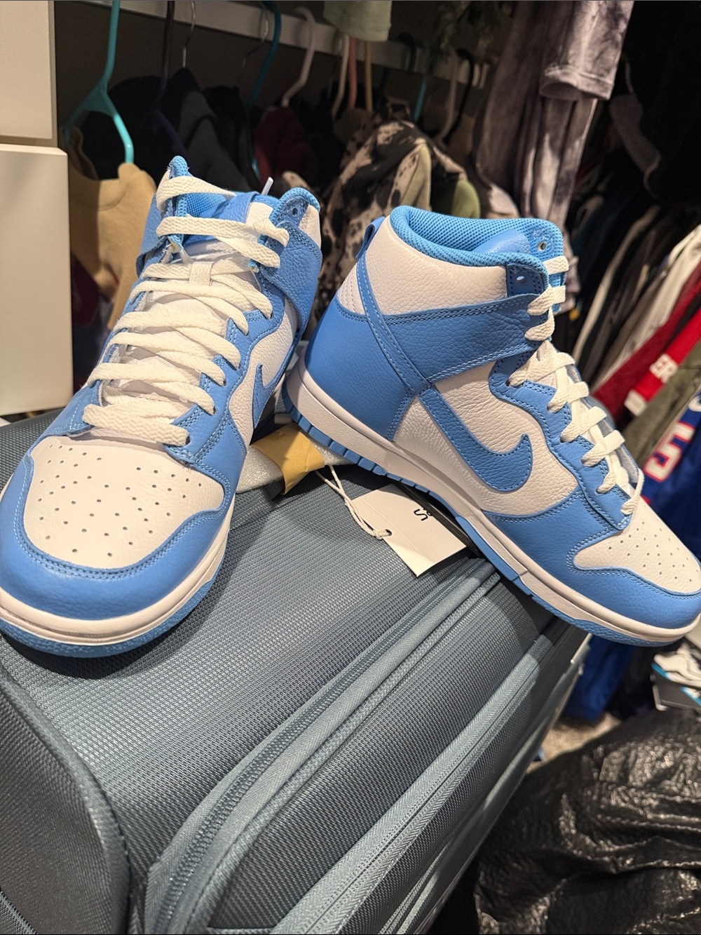Nike Women’s High-Top Sneakers in White and Light Blue - NWOT